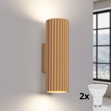 Brilagi - LED επιτοίχιο φωτιστικό CRESTO 2xGU10/10W/230V 20 cm χρυσό