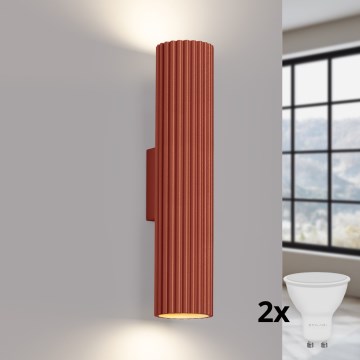Brilagi - LED επιτοίχιο φωτιστικό CRESTO 2xGU10/10W/230V 30 cm κόκκινο