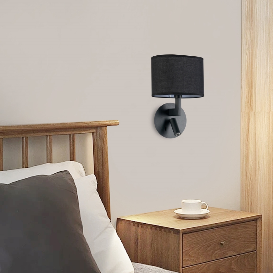 Brilagi - LED Επιτοίχιο φωτιστικό DAYA 1xE14/40W/230V + LED/3W μαύρο