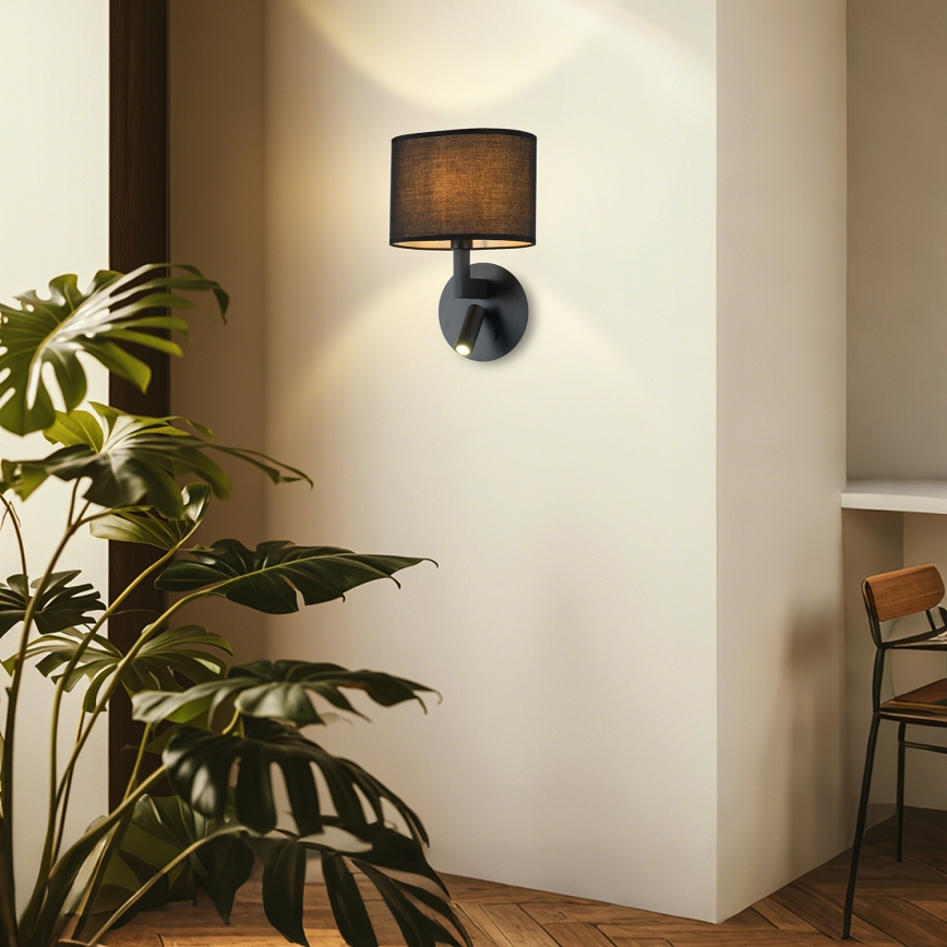 Brilagi - LED Επιτοίχιο φωτιστικό DAYA 1xE14/40W/230V + LED/3W μαύρο