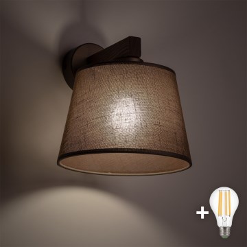 BRILAGI - LED Επιτοίχιο φωτιστικό LATTE 1xE27/15W/230V πεύκο/καφέ