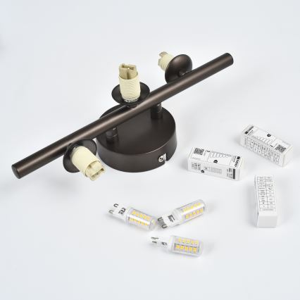 Brilagi - LED Επιτοίχιο Φωτιστικό MILLA 3xG9/3W/230V καφέ/καπνιστό καφέ