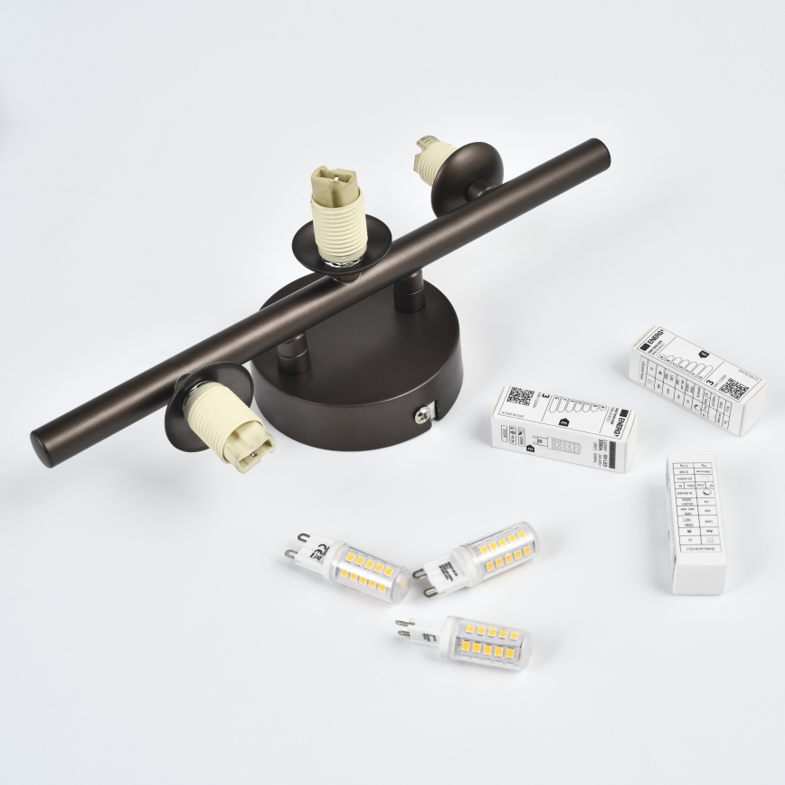 Brilagi - LED Επιτοίχιο Φωτιστικό MILLA 3xG9/3W/230V καφέ/καπνιστό καφέ