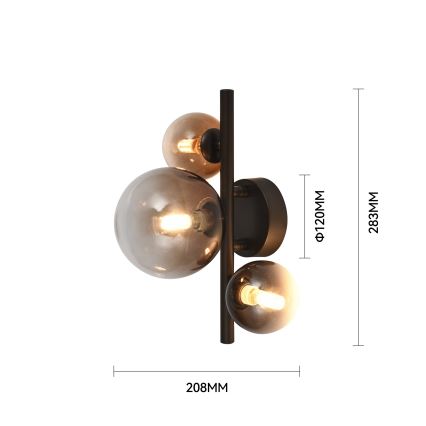Brilagi - LED Επιτοίχιο Φωτιστικό MILLA 3xG9/3W/230V καφέ/καπνιστό καφέ
