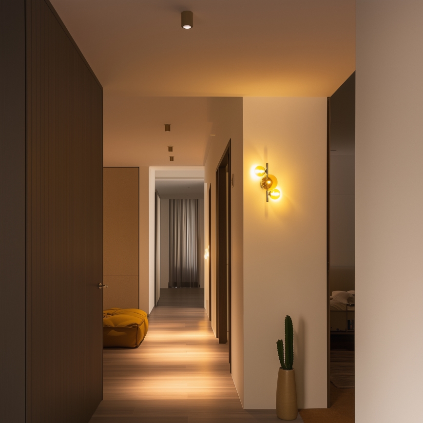 Brilagi - LED Επιτοίχιο φωτιστικό MILLA 3xG9/3W/230V μαύρο χρώμιο/χρυσό