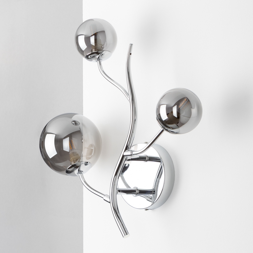 Brilagi - LED επιτοίχιο φωτιστικό MISTEL 3xG9/3W/230V μαύρο χρώμιο/καπνιστό