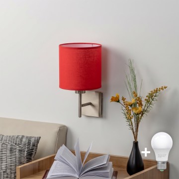 BRILAGI - LED Επιτοίχιο φωτιστικό NUBILA 1xE27/60W/230V ματ χρώμιο/κόκκινο