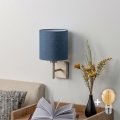 BRILAGI - LED επιτοίχιο φωτιστικό NUBILA 1xE27/60W/230V ματ χρώμιο/σκούρο μπλε