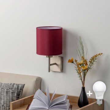 BRILAGI - LED επιτοίχιο φωτιστικό NUBILA 1xE27/60W/230V ματ χρώμιο/πομπηιακό κόκκινο