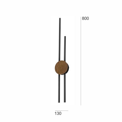 Brilagi - LED Επιτοίχιο φωτιστικό WOODY COLLINE LED/15W/230V 80 εκ. δρυς καρυδιά
