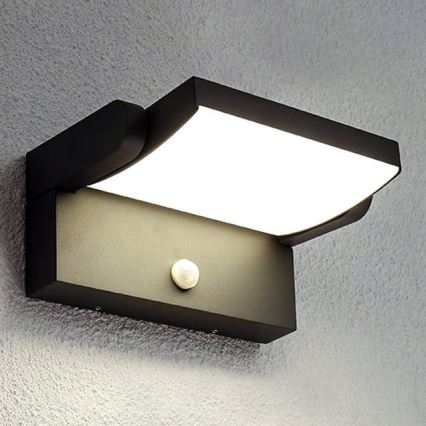 BRILAGI - LED Εξωτερικό επιτοίχιο φωτιστικό με αισθητήρα κίνησης και σούρουπου ANKLE LED/12W/230V IP65 μαύρο