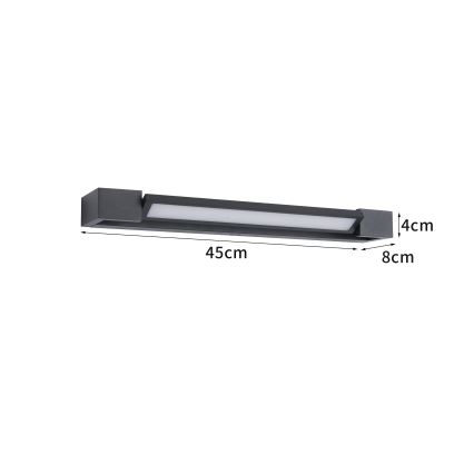 BRILAGI - LED Επιτοίχιο φωτιστικό εξωτερικού χώρου AQUA LINE LED/12W/230V 45 cm IP44 μαύρο CRI 90