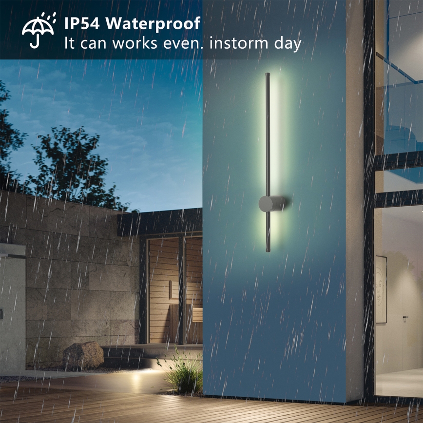 Brilagi - LED εξωτερικό επιτοίχιο φωτιστικό AURA LED/12W/230V 3000K IP54 65 cm ανθρακί CRI 90