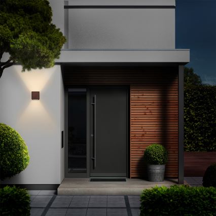 Brilagi - LED επιτοίχιο φωτιστικό εξωτερικού χώρου CUBE LED/6W/230V καφέ IP54