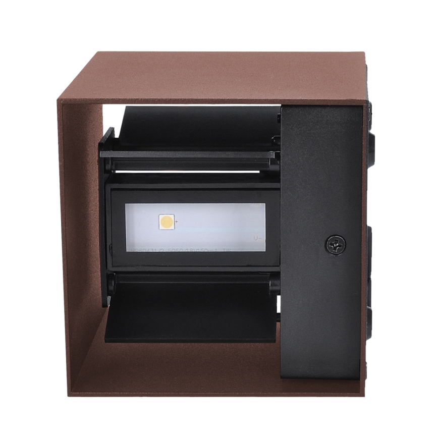 Brilagi - LED επιτοίχιο φωτιστικό εξωτερικού χώρου CUBE LED/6W/230V καφέ IP54