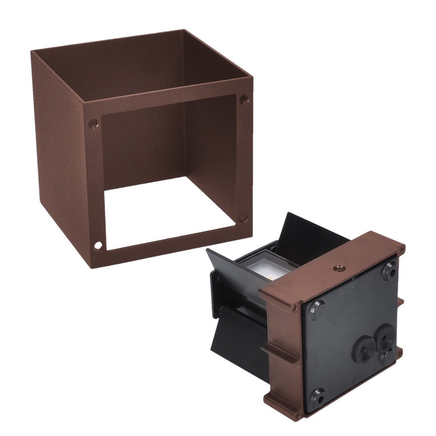 Brilagi - LED επιτοίχιο φωτιστικό εξωτερικού χώρου CUBE LED/6W/230V καφέ IP54