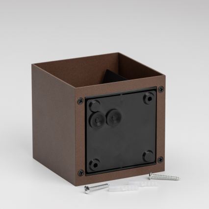 BRILAGI - LED επιτοίχιο φωτιστικό εξωτερικού χώρου CUBE LED/6W/230V καφέ IP54