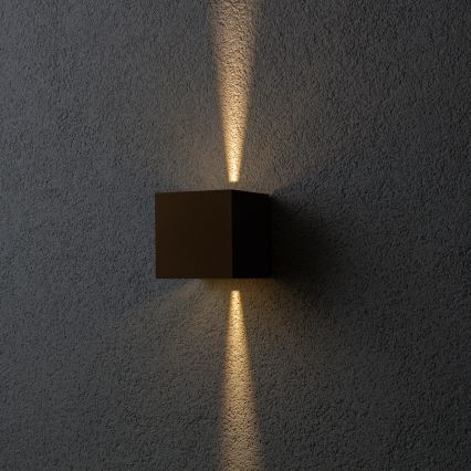 BRILAGI - LED επιτοίχιο φωτιστικό εξωτερικού χώρου CUBE LED/6W/230V καφέ IP54