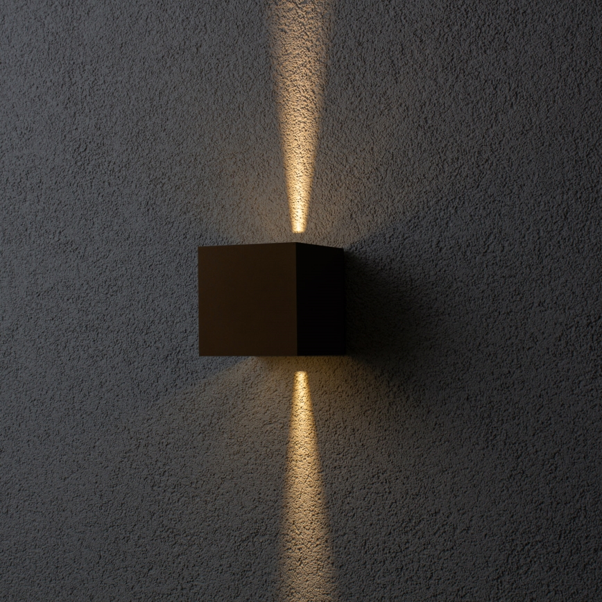 BRILAGI - LED επιτοίχιο φωτιστικό εξωτερικού χώρου CUBE LED/6W/230V καφέ IP54