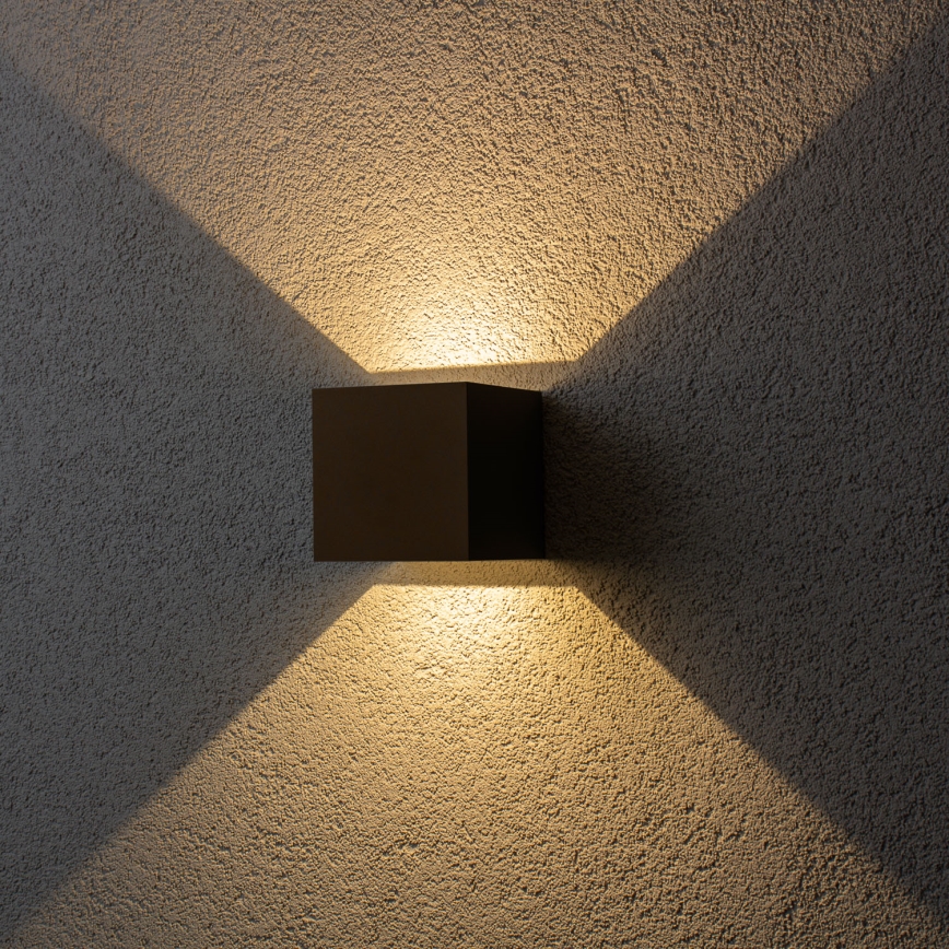 BRILAGI - LED επιτοίχιο φωτιστικό εξωτερικού χώρου CUBE LED/6W/230V καφέ IP54
