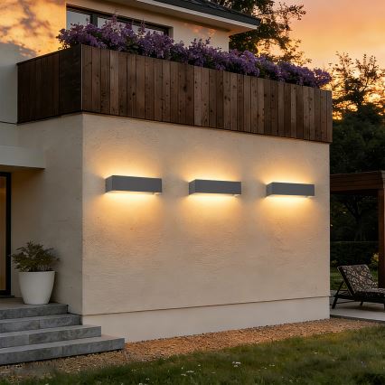 Brilagi - Εξωτερικό επιτοίχιο φωτιστικό LED DONNANI LED/12W/230V 30 cm ανθρακί IP44