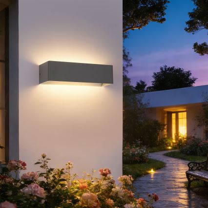 Brilagi - Εξωτερικό επιτοίχιο φωτιστικό LED DONNANI LED/12W/230V 30 cm ανθρακί IP44