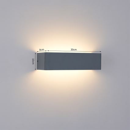Brilagi - Εξωτερικό επιτοίχιο φωτιστικό LED DONNANI LED/12W/230V 30 cm ανθρακί IP44