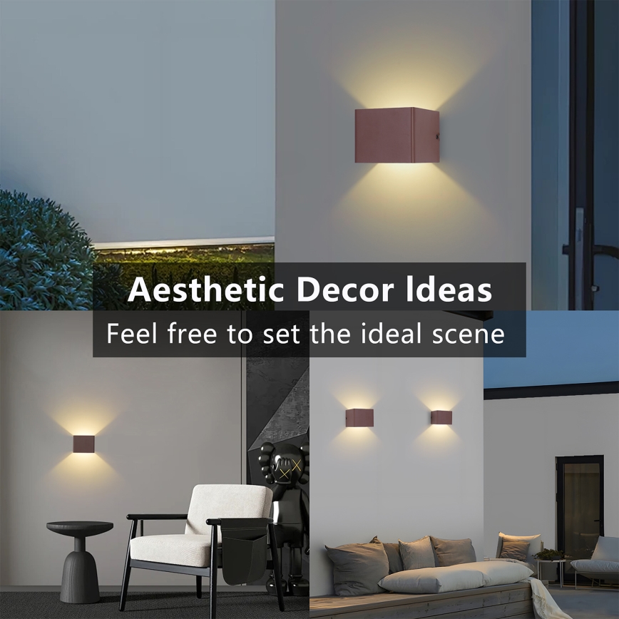 Brilagi - LED Επιτοίχιο φωτιστικό εξωτερικού χώρου DONNANI LED/5W/230V 10 cm καφέ IP44