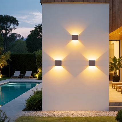 Brilagi - LED Επιτοίχιο φωτιστικό εξωτερικού χώρου DONNANI LED/5W/230V 10 cm καφέ IP44