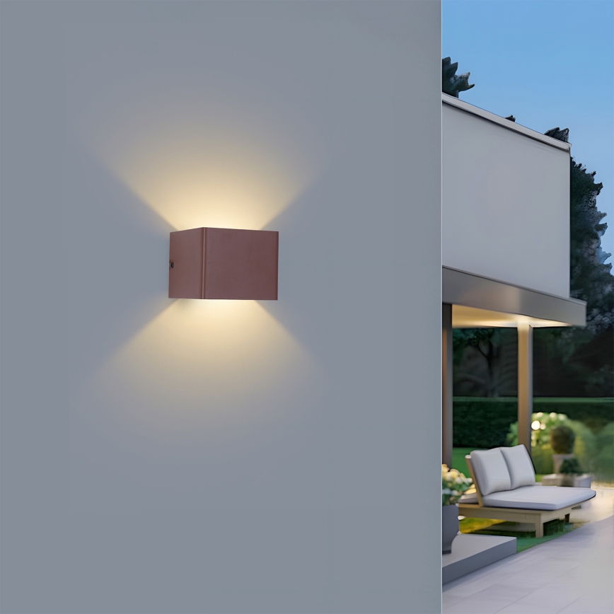 Brilagi - LED Επιτοίχιο φωτιστικό εξωτερικού χώρου DONNANI LED/5W/230V 10 cm καφέ IP44