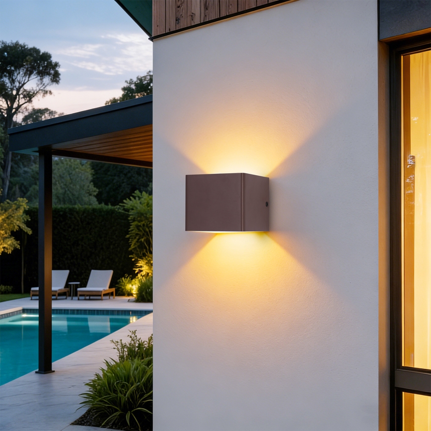 Brilagi - LED Επιτοίχιο φωτιστικό εξωτερικού χώρου DONNANI LED/5W/230V 10 cm καφέ IP44