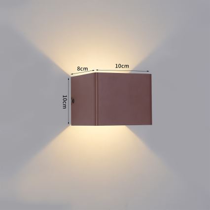 Brilagi - LED Επιτοίχιο φωτιστικό εξωτερικού χώρου DONNANI LED/5W/230V 10 cm καφέ IP44