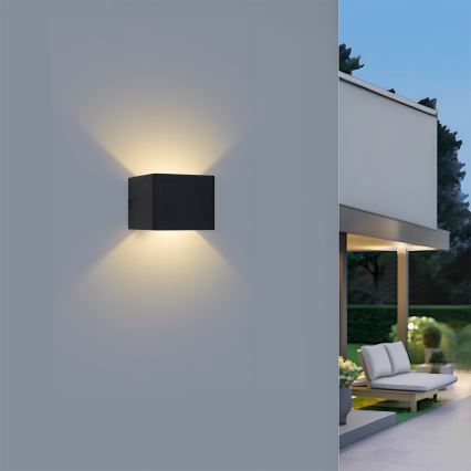 Brilagi - LED Επιτοίχιο φωτιστικό εξωτερικού χώρου DONNANI LED/5W/230V 10 cm μαύρο IP44