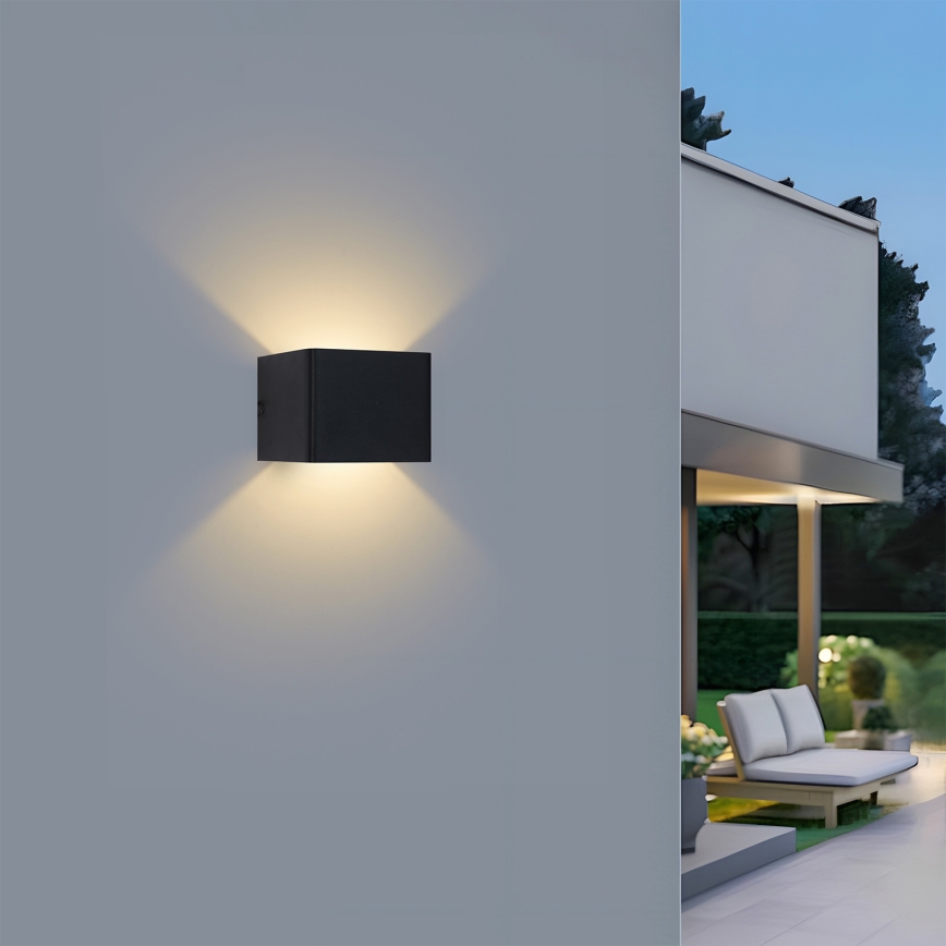 Brilagi - LED Επιτοίχιο φωτιστικό εξωτερικού χώρου DONNANI LED/5W/230V 10 cm μαύρο IP44