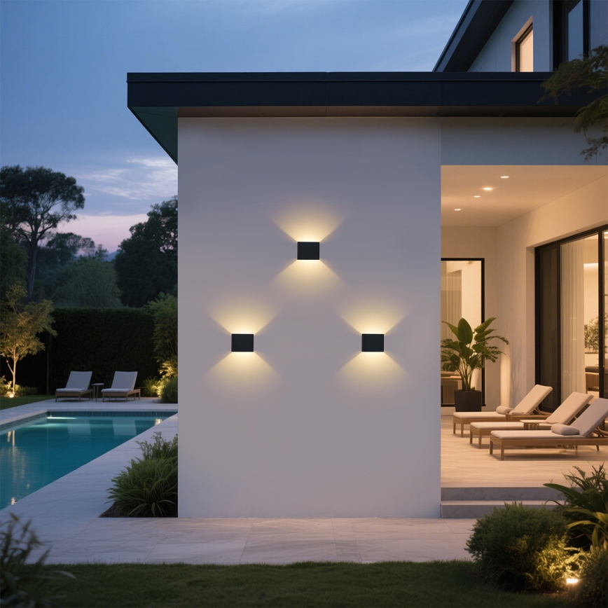 Brilagi - LED Επιτοίχιο φωτιστικό εξωτερικού χώρου DONNANI LED/5W/230V 10 cm μαύρο IP44