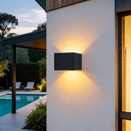 Brilagi - LED Επιτοίχιο φωτιστικό εξωτερικού χώρου DONNANI LED/5W/230V 10 cm μαύρο IP44