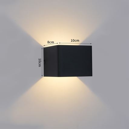 Brilagi - LED Επιτοίχιο φωτιστικό εξωτερικού χώρου DONNANI LED/5W/230V 10 cm μαύρο IP44