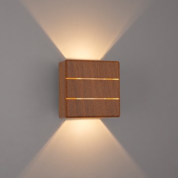 Brilagi - LED Επιτοίχιο Φωτιστικό Εξωτερικού Χώρου DOUBLERAY LINE LED/6W/230V, φινίρισμα ξύλου, IP54