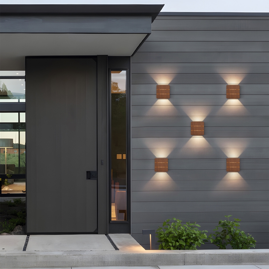 Brilagi - LED Επιτοίχιο Φωτιστικό Εξωτερικού Χώρου DOUBLERAY LINE LED/6W/230V, φινίρισμα ξύλου, IP54