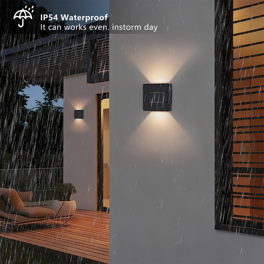 Brilagi - LED επιτοίχιο φωτιστικό εξωτερικού χώρου DOUBLERAY LINE LED/6W/230V μαύρο IP54