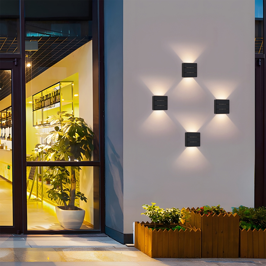 Brilagi - LED επιτοίχιο φωτιστικό εξωτερικού χώρου DOUBLERAY LINE LED/6W/230V μαύρο IP54