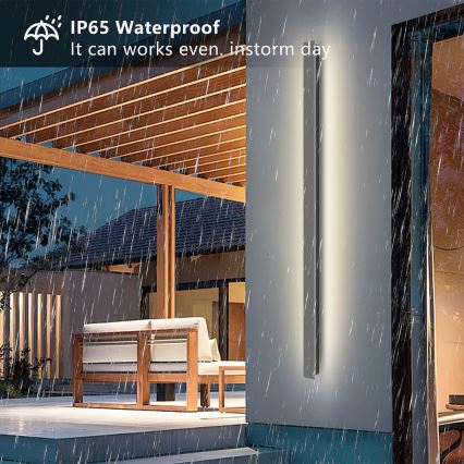 Brilagi - Εξωτερικό επιτοίχιο φωτιστικό LED LINEAR, 32W, 230V, 3000K, IP65, μήκος 140 cm, ανθρακί, CRI 90