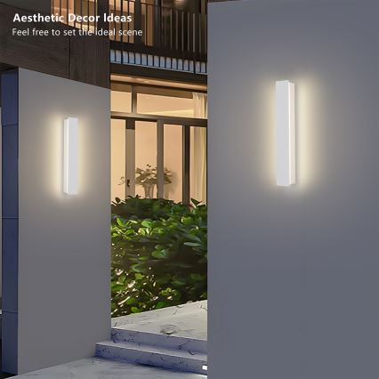 Brilagi - Επιτοίχιο φωτιστικό εξωτερικού χώρου LINEAR LED/8W/230V 3000K IP65 30 cm λευκό CRI 90