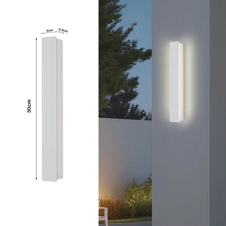 Brilagi - Επιτοίχιο φωτιστικό εξωτερικού χώρου LINEAR LED/8W/230V 3000K IP65 30 cm λευκό CRI 90