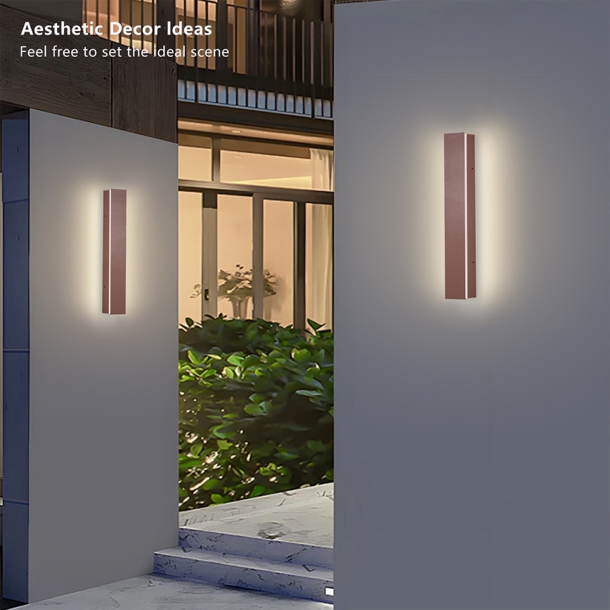 Brilagi - LED Εξωτερικό επιτοίχιο φωτιστικό LINEAR LED/8W/230V 3000K IP65 30 cm καφέ CRI 90