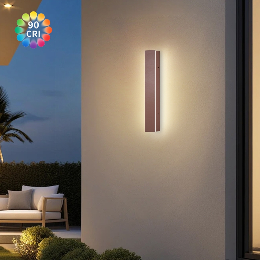 Brilagi - LED Εξωτερικό επιτοίχιο φωτιστικό LINEAR LED/8W/230V 3000K IP65 30 cm καφέ CRI 90