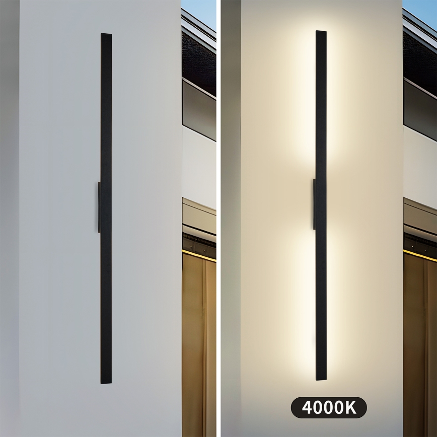 Brilagi - LED εξωτερικό επιτοίχιο φωτιστικό LUNA LED/30W/230V 4000K IP65 150 cm μαύρο CRI 90