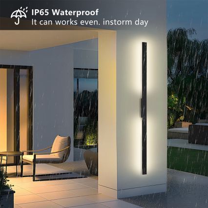 Brilagi - LED εξωτερικό επιτοίχιο φωτιστικό LUNA LED/30W/230V 4000K IP65 150 cm μαύρο CRI 90