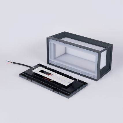 Brilagi - LED επιτοίχιο φωτιστικό εξωτερικού χώρου PARKER LED/12W/230V 3000/4500/6000K ανθρακί IP44