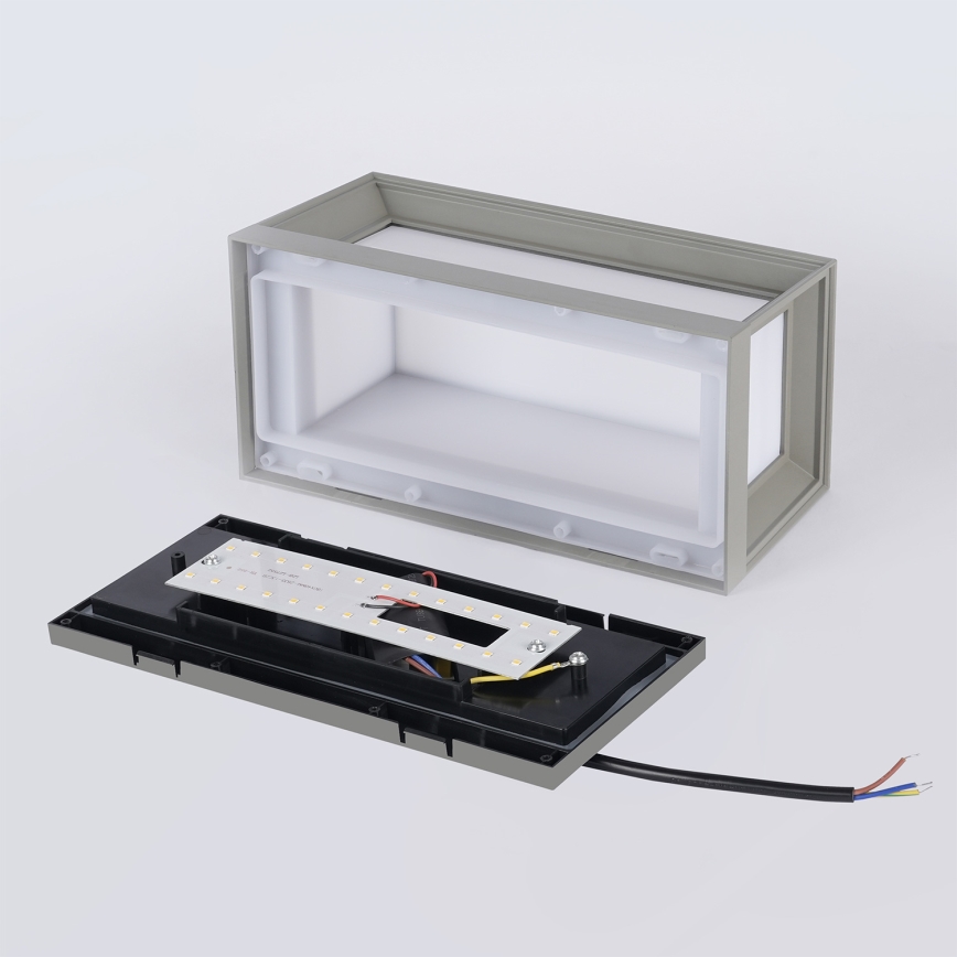 Brilagi - LED Εξωτερικό επιτοίχιο φωτιστικό PARKER LED/12W/230V 3000/4500/6000K γκρι IP44